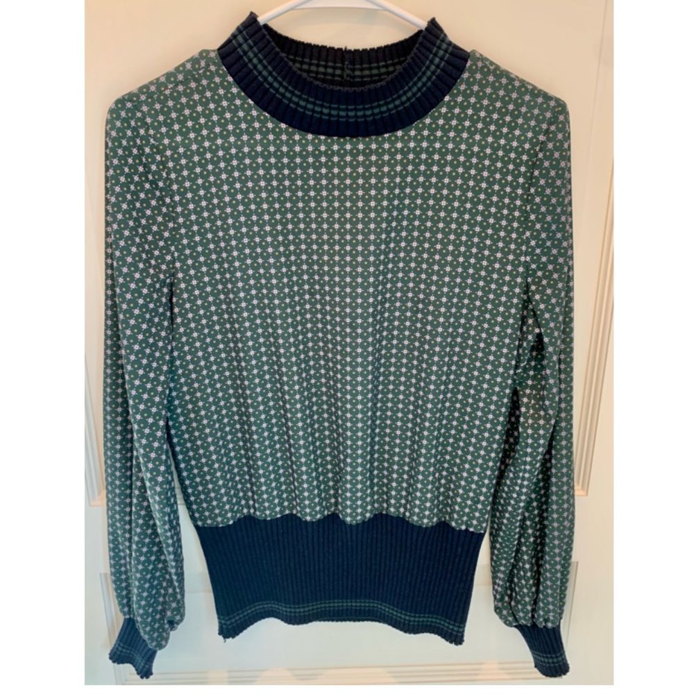 French Connection Printed Mixed-Media Top
